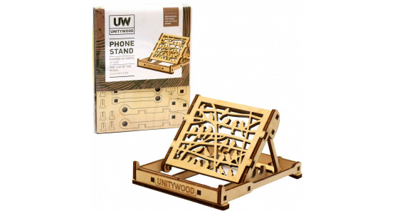 Деревянный конструктор подставка для телефона из дерева phone stand «Unitywood» собственного производства