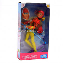 Кукла Defa лыжница для девочки 8373 - В желтых штанах.