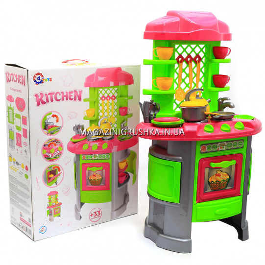 Детская игрушечная мебель Кухня арт.0915 (салатово-розовая)
