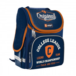 Рюкзак школьный каркасный SMART PG-11 "College league", синий557037