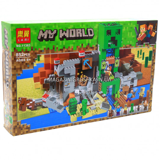 Конструктор Майнкрафт «My world» LARI - Шахта Крипера, 852 дет (11363)