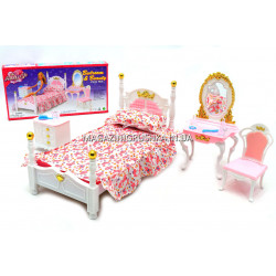 Дитяча іграшкова меблі Глорія Gloria для ляльок Барбі Спальня 2319. Облаштуйте ляльковий будиночок