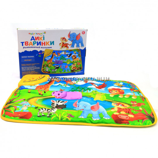 Детский музыкальный коврик для малышей - дикие животные KI-782-U