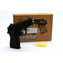 Игрушечный пистолет ZM02 с пульками . Детское оружие с металлическим корпусом с дальностью стельбы 15-20м