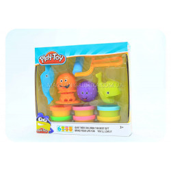 Тесто для лепки Play-Toy набор «Морские обитатели» SM8012 (фигурки, 6 цветов)