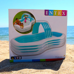 Дитячий надувний басейн Intex 57198 «Оазис» з навісом і фонтаном
