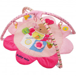 М'який килимок для малюка Alexis Baby Mix Кролик, кільця, знімні дуги, 92x93 см (Q/3133C)