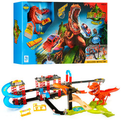 Игровой набор «Автомобильный трек Динозавр», 125х75х25 см, 2 машинки, звук (8899-92)
