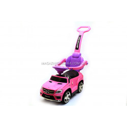 Дитяча машинка каталка-толокар Mercedes SX1578-8 рожевий, шкір сидіння, EVA колеса, MP3