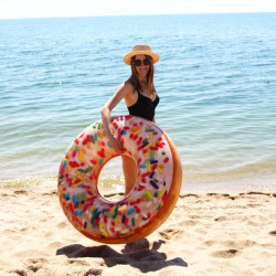 Надувной круг Intex Пончик с присыпкой (Rainbow donut) 99 см (56263)
