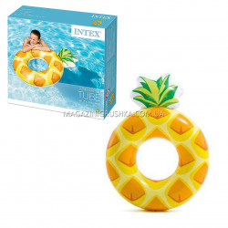Надувной круг Intex Ананас (Pineapple) 56266P. Отлично подходит для отдыха на море, в бассейне