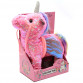 Інтерактивна м'яка іграшка «Поні» єдиноріг на повідку (рожева), ходить, співає, ірже 30*10*35 см (M1244)