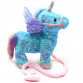 Интерактивная мягкая игрушка «Пони» единорог на поводке (голубой), ходит, поет, ржет 30*10*35 см (M1244)