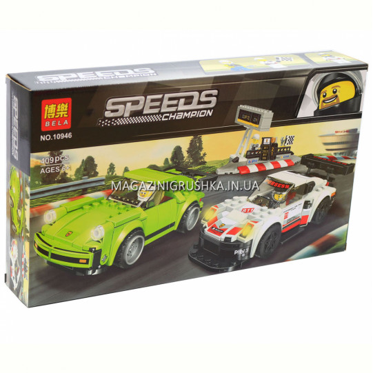 Конструктор «Speed Champions» автомобили PORSCHE 911 RSR и 911 TURBO 3.0, 409 деталей (10946)