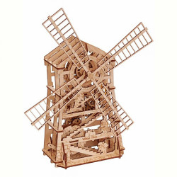 Дерев'яний конструктор Wood Trick Механічна млин, 131 деталь.Техніка збірки - 3d пазл