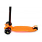 Трехколесный детский самокат Scooter со светящимися колесами оранжевый для детей и подростков весна-лето
