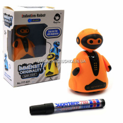 Индуктивная игрушка робот с индуктивным сенсором, 9 см, LED Оранжевый (777-631)