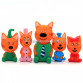 Детский игровой набор фигурок «Три кота» - 5 фигурок, резина, пищалка, PT3014