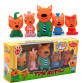 Дитячий ігровий набір фігурок «Три кота» - 5 фігурок, гума, пищалка, PT3014