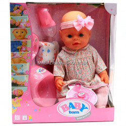 Интерактивная кукла Baby Born (беби бон). Пупс аналог с одеждой и аксессуарами 9 функций беби борн BL020B-S