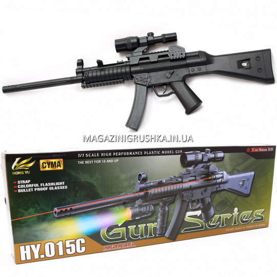 Снайперська гвинтівка дитяча з лазерним прицілом, підсвічуванням, для стрільби кульками HY.015C