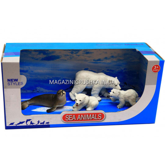 Фигурки «Морские животные» - Белые медведи, морж PD127-44