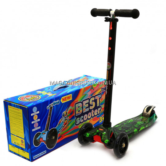 Трехколесный самокат Scooter со светящимися колесами для детей и подростков весна-лето 779-1317 Люди Х