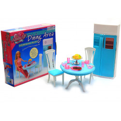 Дитяча іграшкова меблі Глорія Gloria для ляльок Барбі Їдальня 2812. Облаштуйте ляльковий будиночок