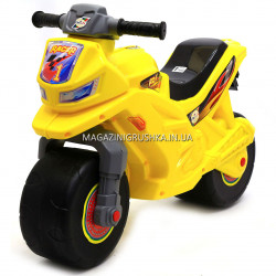 Детский Мотоцикл толокар Орион музыкальный (желтый). Популярный транспорт для детей от 2х лет
