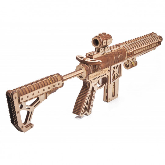 Дерев'яний конструктор Wood Trick Штурмова гвинтівка AR-T, 496 деталей.Техніка збірки - 3d пазл