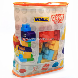 Конструктор Wader Baby Blocks Мои первые кубики 100 элементов в сумке (41420)