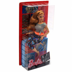 Кукла Барби серия «Двигайся как я» Mattel Шатенка в цветных лосинах, 30 см (FTG80)