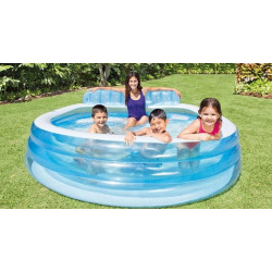Дитячий надувний басейн Intex 57190 «Сімейний» (224 * 216 * 76 см) зі спинкою