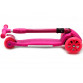 Самокат детский трехколёсный Розовый ПУ колеса, светящиеся, музыка, подсвет регулируемая высота ручки (881-2L)