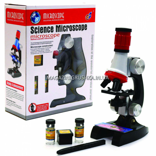 Научная игрушка Микроскоп c подсветкой, 100х, 400х, 1200х (C2121)
