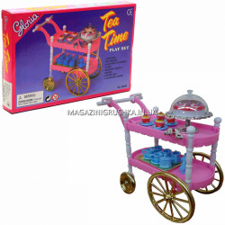 Детская игрушечная мебель Глория Gloria для кукол Барби для чаепития, тележка, аксессуары, 98008
