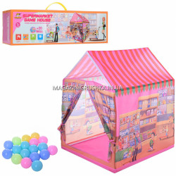 Детская игровая палатка домик «Супермаркет» + 20 шаров, 62*85*95 см (M 5788)