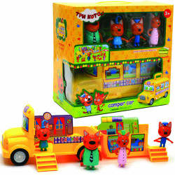 Ігровий набір «Три кота. Будиночок для пікніка »(автобус, 4 фігурки) M-8805