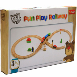 Деревянная игрушка железная дорога Trefl с поездом и машинкой (60921)