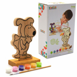 Набор для творчества - деревянная игра-раскраска щенок (с красками), 16 см (13838)