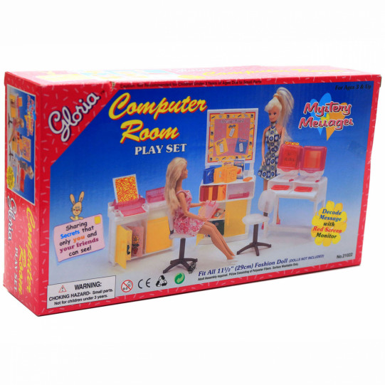 Дитяча іграшкова меблі Глорія Gloria для ляльок Барбі для комп'ютерного класу (21022)