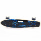 Пенни борд (скейт) с бесшумными светящимися колесами, ручка (темно-синий) 70822