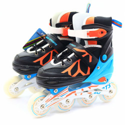 Детские ролики Scale Sports разноцветные (размер 35-38, металл, светящиеся колёса ПУ) LF601AM