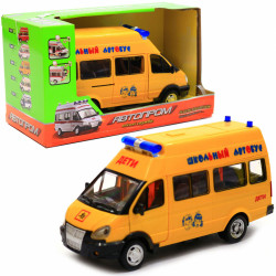 Машинка игрушечная автопром «Школьный автобус» (свет, звук, пластик), 18х7х10 (7809)