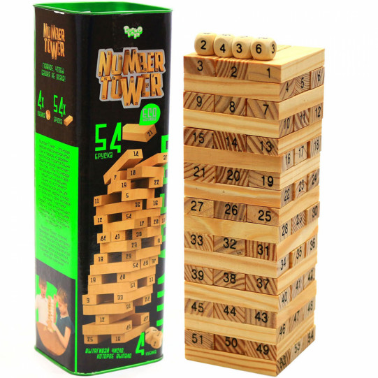 Настільна гра башта Vega (Vega) за номерами. Версія гри Дженга (Jenga) NT-01