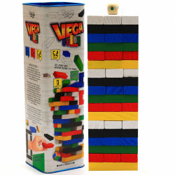 Настольная игра башня Vega (Вега) по цветам. Версия игры Дженга (Jenga) GVC-01