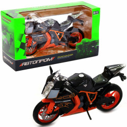 Мотоцикл Автопром Чорно-помаранчевий, 16х5х10 см (7750)