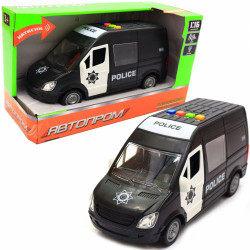 Машинка игровая Автопром Полиция Черная со световыми и звуковыми эффектами (7669ABCD)