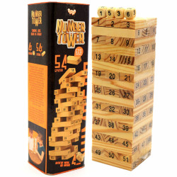Настольная игра башня Vega (Вега) по номерам. Версия игры Дженга (Jenga) NT-01U