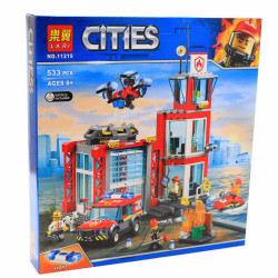 Конструктор «Cities» город Bela - Пожарное депо, 533 детали (11215)